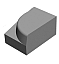 Камень Аппарель (элемент правый) 600х400, Серый, Золотой Мандарин, 300/150мм